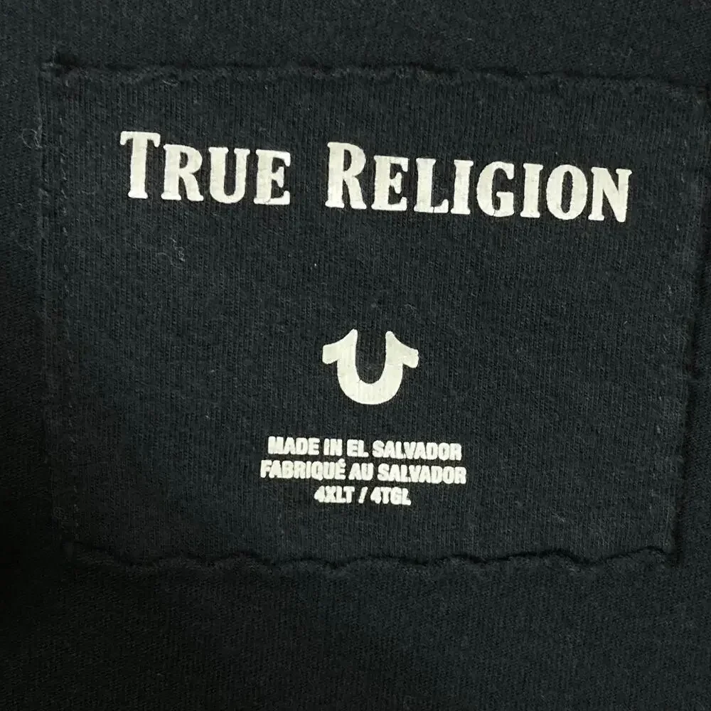 NWOT TRUE RELIGION T-Shirt Men 4XL Black Graphic Floral Snake Skull Short-Sleeve